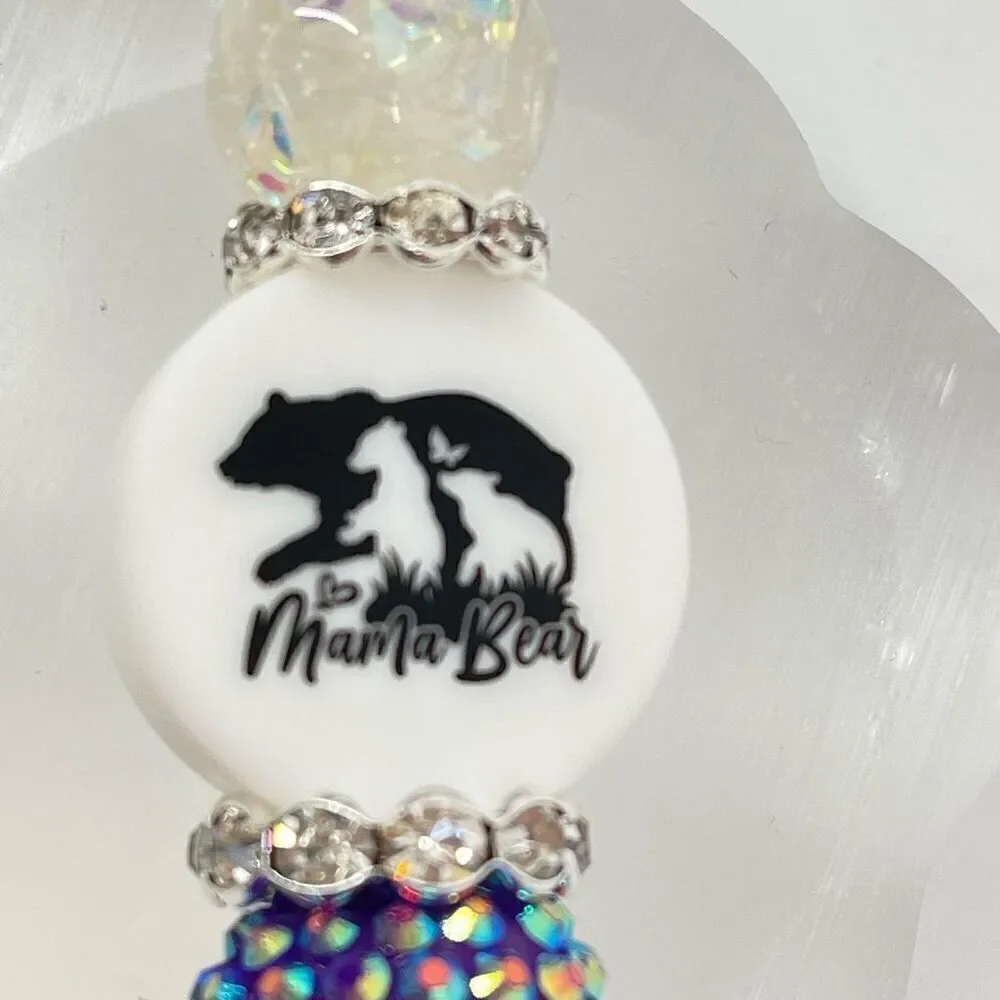 Keychain purse charm Beaded Keychain For Women, Bar Keychain, Silicone bead keyc